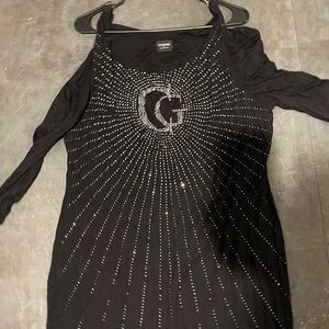 Coco Black Rhinestone Embellished Top